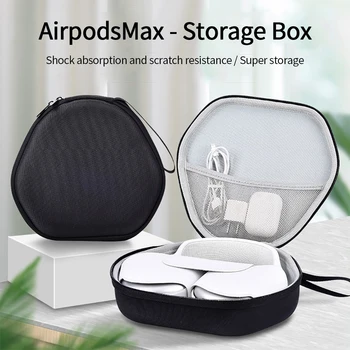 1 шт. Жесткий защитный чехол для наушников Airpods Max Bluetooth, сумка для наушников, портативный чехол для хранения EVA Изображение
