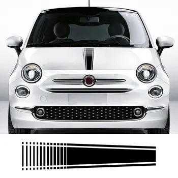 1 шт. Наклейки на капот автомобиля для Fiat 500 Auto DIY Stripes Styling Decoration Аксессуары для тюнинга Наклейки на виниловую пленку Изображение