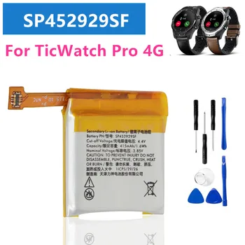 100% Новый Аккумулятор 415mAh SP452929SF Для TicWatch Pro/TicWatch Pro 4G Watch Smart Watch Аккумулятор + инструменты 100% Новый 415mA Изображение