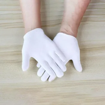 12 Пар Белых хлопчатобумажных перчаток большого размера, стальных перчаток с утолщением, Виниловых перчаток большого размера, 100 шт, маленьких одноразовых перчаток Изображение