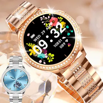 2023 Новые Женские Смарт-часы с бриллиантами AK53 HD Экран Bluetooth Вызов Смарт-спортивный браслет Спортивные Часы Для Android IOS Изображение