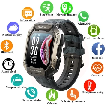 2023 Новые Спортивные Смарт-Часы Для Плавания Мужские smartwatch глубиной 50 м IP68 водонепроницаемые фитнес-Часы Bluetooth Для Android ios smartwatch Мужские Изображение