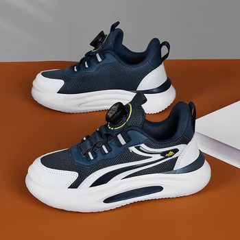 2023 Новые детские кроссовки Сетчатая уличная спортивная обувь для мальчиков Дышащие кроссовки для девочек Легкая детская повседневная обувь Изображение