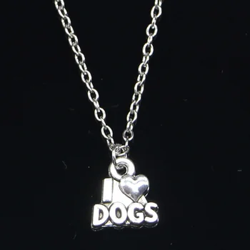 20шт новое модное ожерелье 13x12 мм I Love Dogs подвески короткие длинные женские мужские ошейники подарочные ювелирные изделия колье Изображение