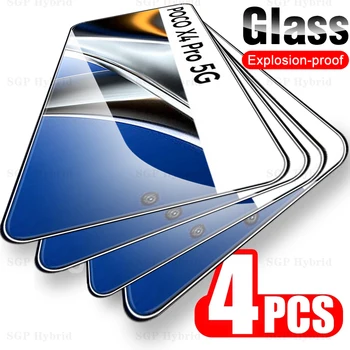 4шт Защитное Стекло Экрана Для Xiaomi Poco X3 X4 Pro NFC Закаленное Стекло Pocco M3 M4 Pro Poko X3Pro X4Pro X3 4 M 3 4 Pro Пленка Изображение