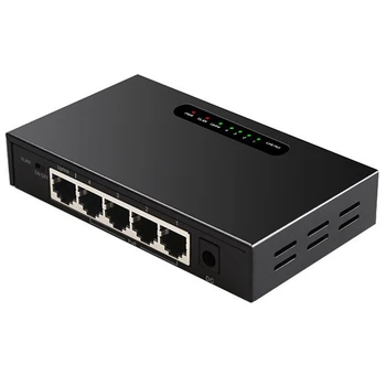 5-Портовый Гигабитный Коммутатор POE Неуправляемый Коммутатор Ethernet Сетевой Коммутатор с Функцией VLAN для Камеры EU Plug Изображение