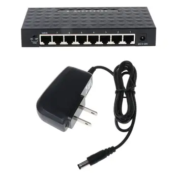 83XC 8 портов Gigabit Ethernet 10/100/1000 Мбит/с коммутатор Vlan адаптер Изображение