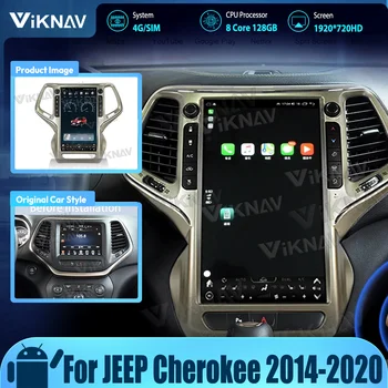 Android 12.0 Auto 8 Core Для JEEP Cherokee 2014-2020 Обновление Беспроводного Головного Устройства CarPlay Стерео 14,4-Дюймовый Сенсорный Экран Автомобильного Радио Изображение
