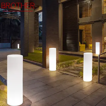 BROTHER Современный цилиндрический ландшафтный светильник Creative Outdoors светодиодный светильник для газона с дистанционным управлением Водонепроницаемый IP65 для сада отеля Изображение