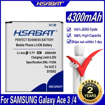 HSABAT 4300 мАч B100AE Для SAMSUNG Galaxy Ace 3 Ace 4 S7898 S7278 S7272 S7568i S7278 i679 S7270 S7262 i699i G313H G318h Батарея Изображение