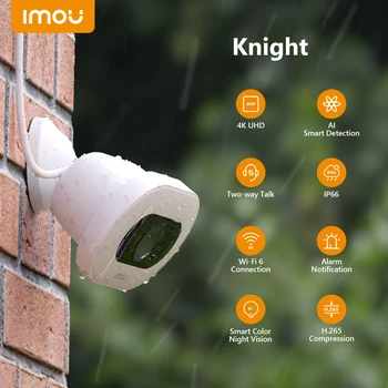 IMOU Knight 4K UHD Наружная охранная Wifi камера видеонаблюдения для обнаружения людей/ транспортных средств / домашних животных на основе искусственного интеллекта Изображение