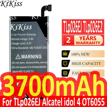 KiKiss 3700 мАч TLp026EJ TLp026E2 Аккумулятор для телефона ALCATEL ONE TOUCH IDOL 4 IDOL4 6055K TLp026E2 OT-6055 6055B 6055H 6055U 6055Y Изображение