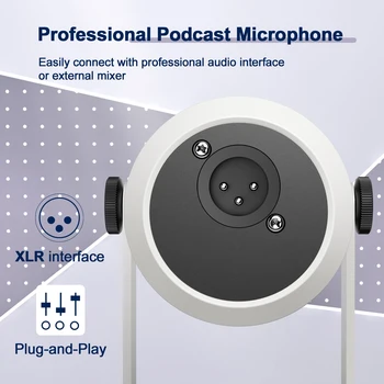 Relacart PM1 Динамический микрофон Podcast XLR для ПК с вокальным шумоподавлением, Подкастинг в прямом эфире, Игровое микрофонное устройство Изображение