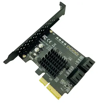 SATA PCI Express 4 Порта Видеокарта расширения Контроллер SATA 3.0 PCI-E Raid-карта Адаптер PCI E для SATA3.0 Карта-конвертер Изображение