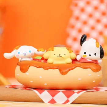 Sanrio Cinnamoroll Pachacco Pompompurin Dlicious Фигурка для хот-дога Игрушки Куклы Подарки для детей Изображение