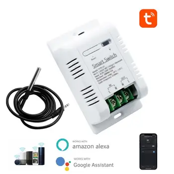 Tuya Умный дом, WiFi/ RF Переключатель с датчиком температуры, умный термостат, встроенный монитор питания для Alexa Google Assistant Изображение