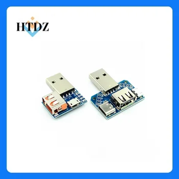 USB-головной коммутатор с разъемом USB для подключения к Type-c Micro USB с разъемом USB 2.54-4P тестовая плата для передачи данных USB-переходная пластина XY-USB4 Изображение