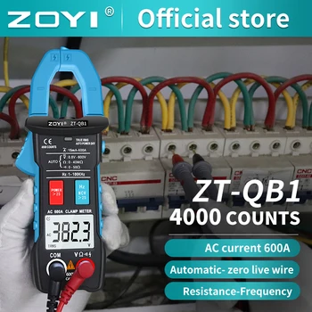 ZOYI ZT-QB1 Цифровой Bluetooth Мультиметр Клещи 4000 Отсчетов True RMS Тестер напряжения постоянного/переменного тока Переменный ток, Гц Емкость, Ом Изображение
