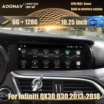 Автомагнитола Android 128 ГБ для Infiniti QX30 Q30 2013-2018 автомобильный стереосистема мультимедийный плеер головное устройство беспроводной carplay Android Auto Изображение