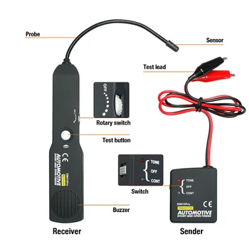 Автомобильный искатель короткого замыкания EM415PRO, автомобильный детектор короткого замыкания, инструмент для ремонта автомобиля, детектор для отслеживания кабелей или проводов Изображение