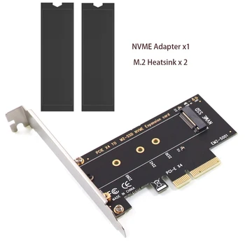 Адаптер PCIE к M2 NVMe SSD M2 PCIE X4 Raiser PCI-E PCI Express M Key Коннектор на Полной Скорости с Радиатором из Чистой Меди Изображение