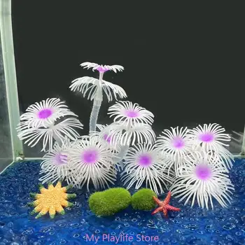 Аквариумный Красочный Мягкий Коралловый набор для рукоделия, Террариум для морских существ, Аквариум для обитания, Подводное искусственное растение Изображение