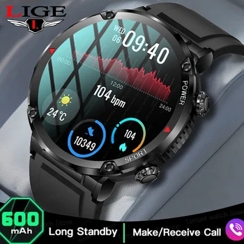 Батарея 600 мА, мужские часы с HD-экраном, спортивные смарт-часы, водонепроницаемые смарт-часы IP68, Bluetooth-браслет для вызова, фитнес-трекер Изображение