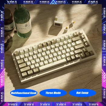 Беспроводная механическая клавиатура jamesdonkey A3, многофункциональная ручка, прокладка для горячей замены игровой клавиатуры RGB, 81 клавиша, подарки для ПК и Mac геймерам Изображение