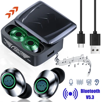 Беспроводные наушники Bluetooth V5.3, Высококачественные затычки для ушей, шумоподавление, звук 9D HD, Водонепроницаемые наушники Изображение