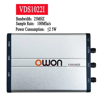 Быстрая поставка Виртуального двухканального осциллографа Owon VDS1022I с пропускной способностью 100 МС/С, изоляцией USB 25 МГц, частотой дискретизации 1G Изображение