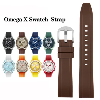 Быстросъемный силиконовый ремешок для часов Omega X Swatch серии Joint MoonSwatch Водонепроницаемый спортивный ремешок браслет Мужчины Женщины 20 мм Изображение