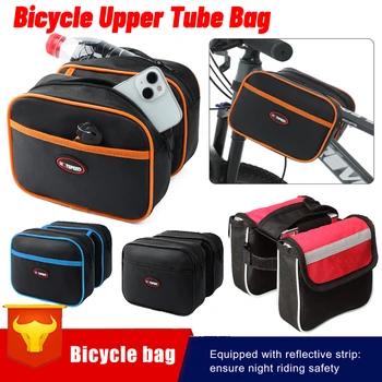 Велосипедная сумка, сумка для верхней части велосипеда, водонепроницаемая сумка для шоссейного велосипеда большой емкости, карман для велосипедной посылки, аксессуары для велоспорта Изображение