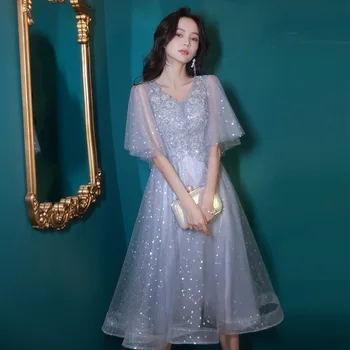 Вечернее платье Hong Hu для женщин 2023, новое банкетное платье, облегающее группу belly sisters, лучшую подругу невесты, женские платья Изображение