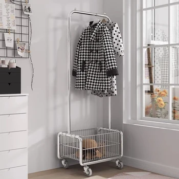 Вешалки Напольные вешалки для спальни, экономящие пространство для пальто и одежды Nordic Stand Стеллаж для гостиной Металлическая подставка для хранения входной мебели Percheros Изображение