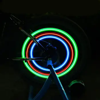 Водонепроницаемый Фонарь со спицами на колесе велосипеда Ходовой свет Светодиодный Светящийся Зажим для обуви Светильник Горный велосипед Лампа из стальной проволоки Аксессуар для велосипеда Изображение