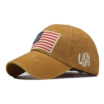 Горячая бейсболка со старыми буквами, бейсболка для мужчин и женщин, классическая хлопковая шляпа с флагом США, модная трендовая шляпа Изображение