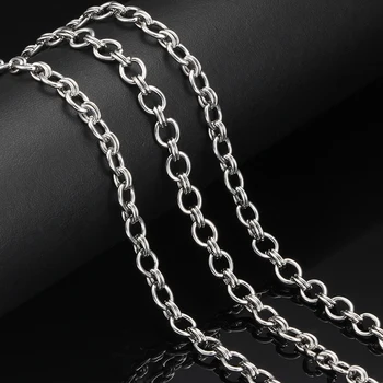 Двойные кольца из нержавеющей стали длиной 1 метр, цепочки для изготовления ювелирных изделий, подвески, ожерелье, браслет, принадлежности, модные аксессуары 