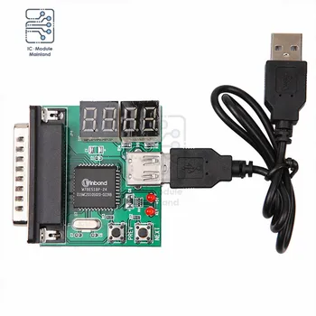 Диагностический Анализатор PC USB 4-битная Цифровая Карта Материнской Платы USB PCI Тестер Изображение
