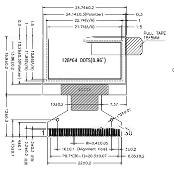 ЖК-экран Детектора ядерного излучения Экран Дисплея Ядерного излучения 128X64 Дисплей 0,96-дюймовый Тестовый Дисплей Изображение