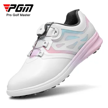 Женская обувь для гольфа PGM, водонепроницаемые противоскользящие женские легкие мягкие дышащие кроссовки, женская спортивная обувь с ремешком на ручке XZ249 Изображение
