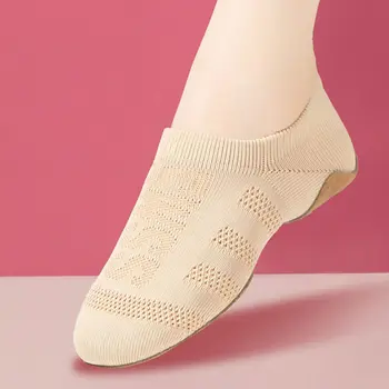 Женские балетные танцевальные туфли, женские шлепанцы для йоги для девочек, домашняя обувь для танцев с мягкой подошвой, современные джазовые танцевальные кроссовки Изображение