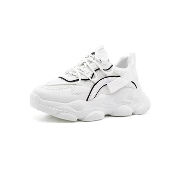 Женские белые прогулочные туфли на толстой подошве Изображение