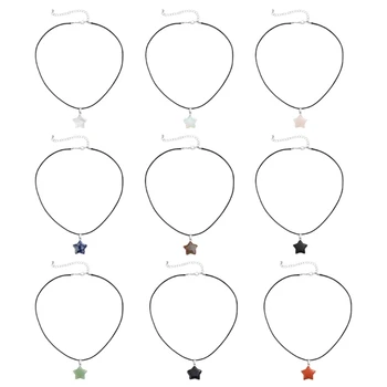 Женщины Пятиконечная Форма Кулон Ожерелье Ювелирные Изделия Подарок Мода Пентаграмма Ключица Цепь Регулируемые Ожерелья F3MD Изображение