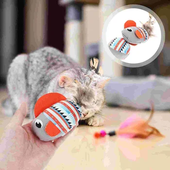 Игрушка для кошек котенок, жующий мультяшные игрушки для домашних кошек, милые дразнящие плюшевые интерактивные Изображение