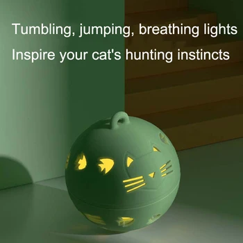 Игрушки для игры в мяч, товары для домашних животных, Игрушечная кошка, Аксессуары для котенка, сенсорная игрушка, интерактивная вибрация, Кошки, прыгающие с сумасшедшим самодвижущимся мячом, Кошки Изображение