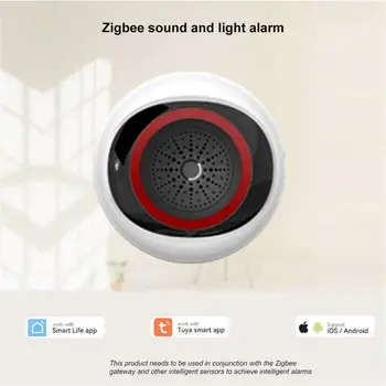 Интеллектуальная звуковая и световая сигнализация Tuya Zigbee 100DB, сенсорная батарея 