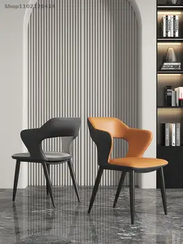 Итальянский легкий роскошный обеденный стул современный минималистичный домашний сетчатый стол с красной спинкой, стол для переговоров, стул для маджонга в скандинавском стиле высокого класса Изображение