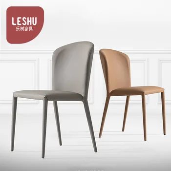 Итальянский минималистичный обеденный стол и стул домашний простой современный легкий роскошный обеденный стул стул для макияжа стул со спинкой Изображение