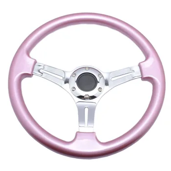 Классическое рулевое колесо с АБС-хромом, розовое гоночное рулевое колесо, рулевое колесо серебристого цвета Изображение