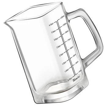 Кофейная чашка с молоком, мерный кувшин, стеклянная шкала для измерения масла, хлебобулочные принадлежности, удобная градуировка Изображение